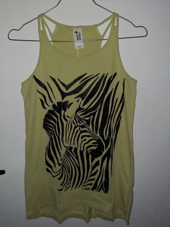 Débardeur vert avec dessin zèbre dessus - photo numéro 2