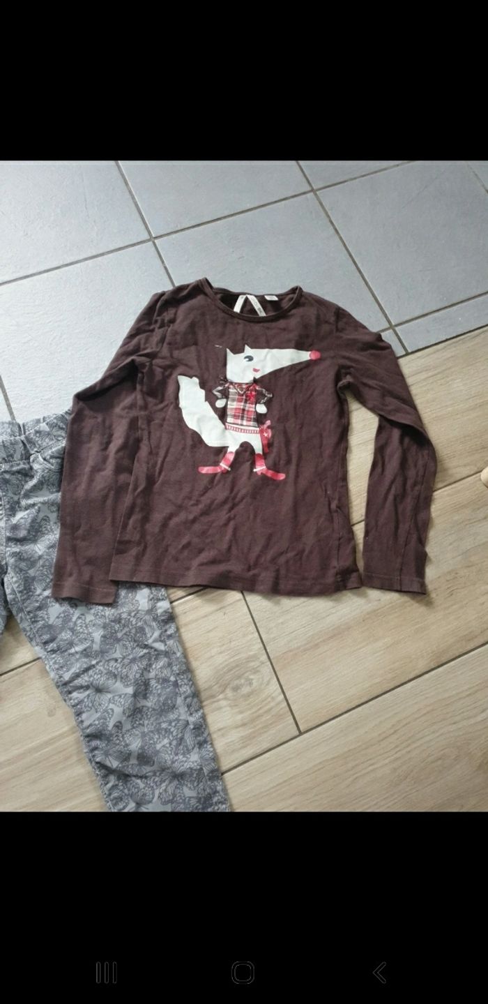 Ensemble fille t-shirt renard jegging 10 ans - photo numéro 2