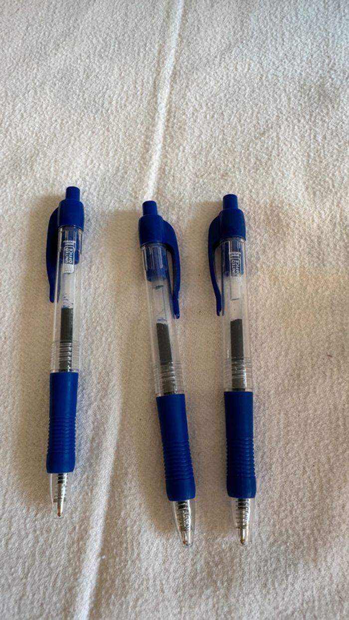 Ensemble de 3 stylos à gel United Office (bleu) - photo numéro 2