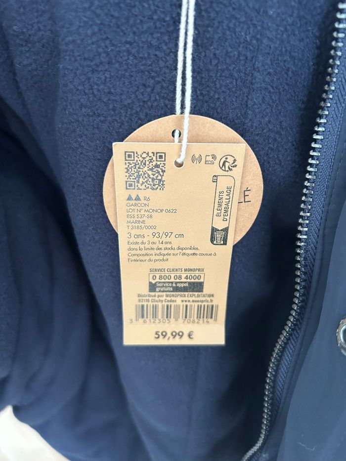 Monoprix Kids - Parka bleu marine - 3 ans - photo numéro 4
