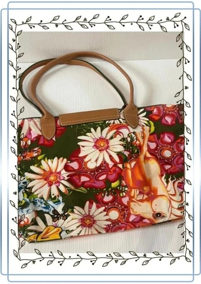 Sac Longchamp Modèle Garden Foo En toile de coton - photo numéro 4