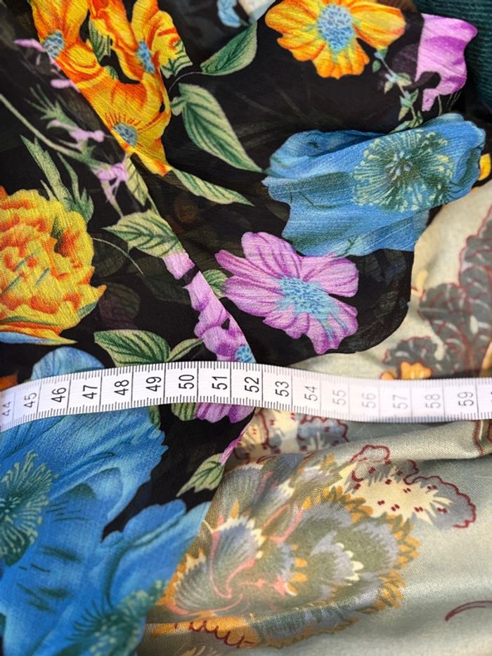 Belle robe vintage noire en mousseline imprimé fleurs des champs  M/38 - photo numéro 10