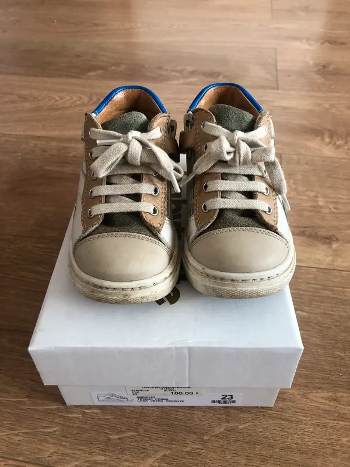 Baskets chaussures bébé Babybotte beige 23 - photo numéro 2
