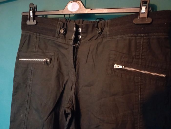 Pantalon toile fine taille élastique et laçage dos - photo numéro 3