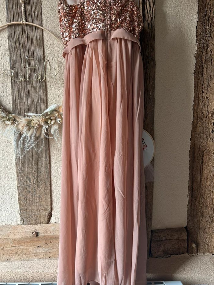 Robe demoiselle d’honneur mariage rose beige - photo numéro 5