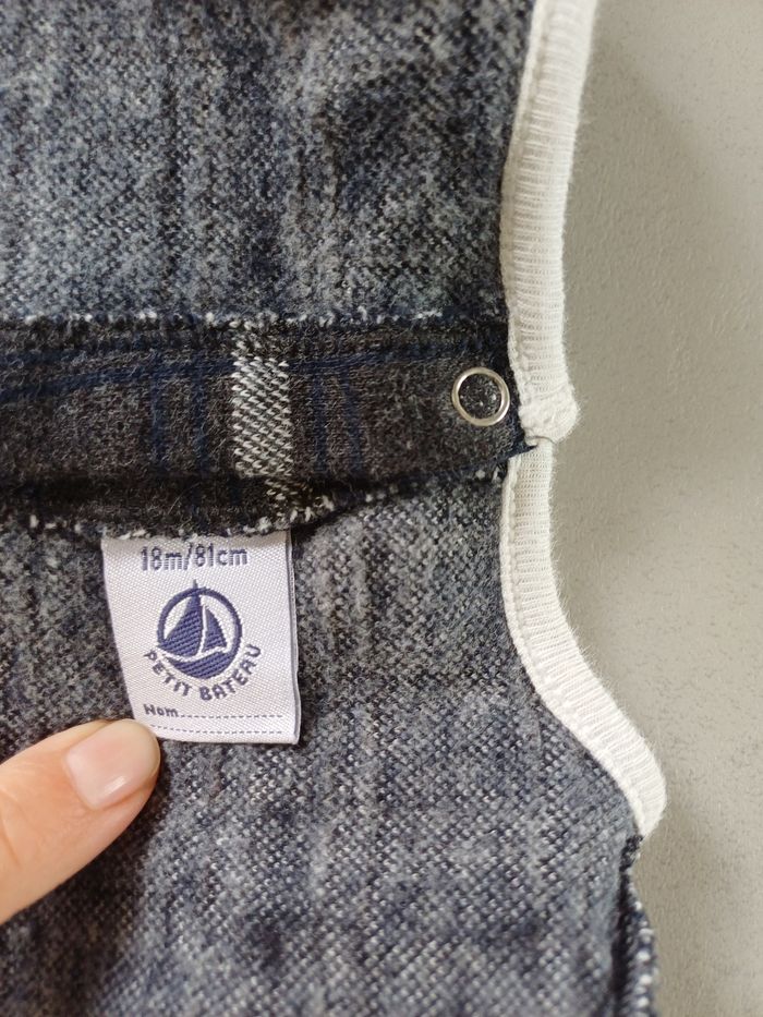 Robe manches longues à carreaux Petit Bateau 18 mois comme neuve - photo numéro 4