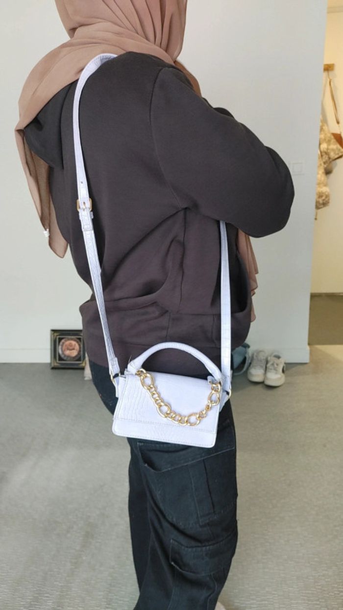 Sac à main bandoulière chêne doré violet lilas - photo numéro 8