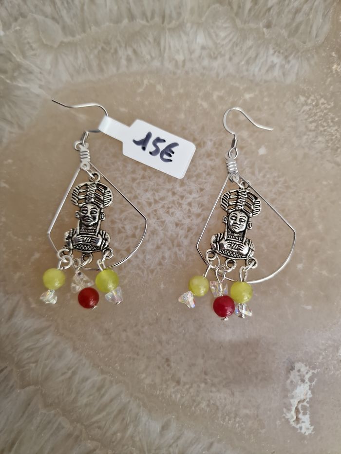 Boucle D'oreilles Acier Maya Perles Agate Cristal - photo numéro 7