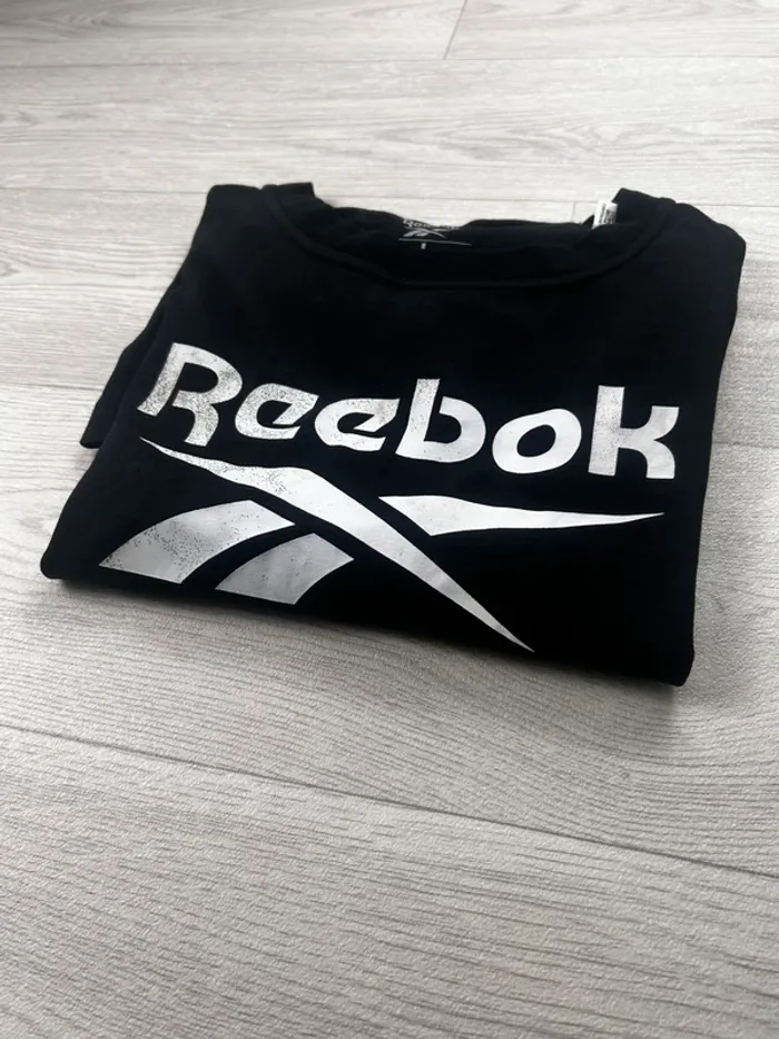 T-shirt Reebok noir homme logo vintage sport training gym casual streetwear L