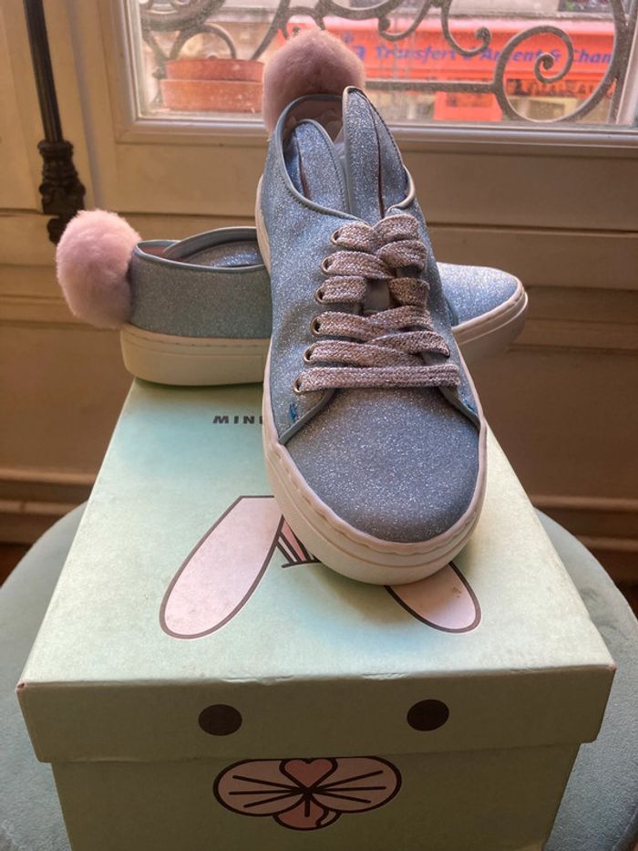 Baskets Minna Parikka Tail Glitter - Bleu Ciel Pailleté - Taille 31 - photo numéro 5