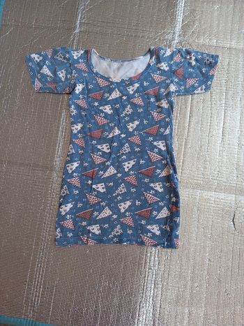 Robe tunique bleu 6ans coton elasthan