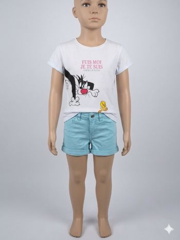 Tee-shirt Loovey Tune taille 8 ans Short la Halle 8 ans