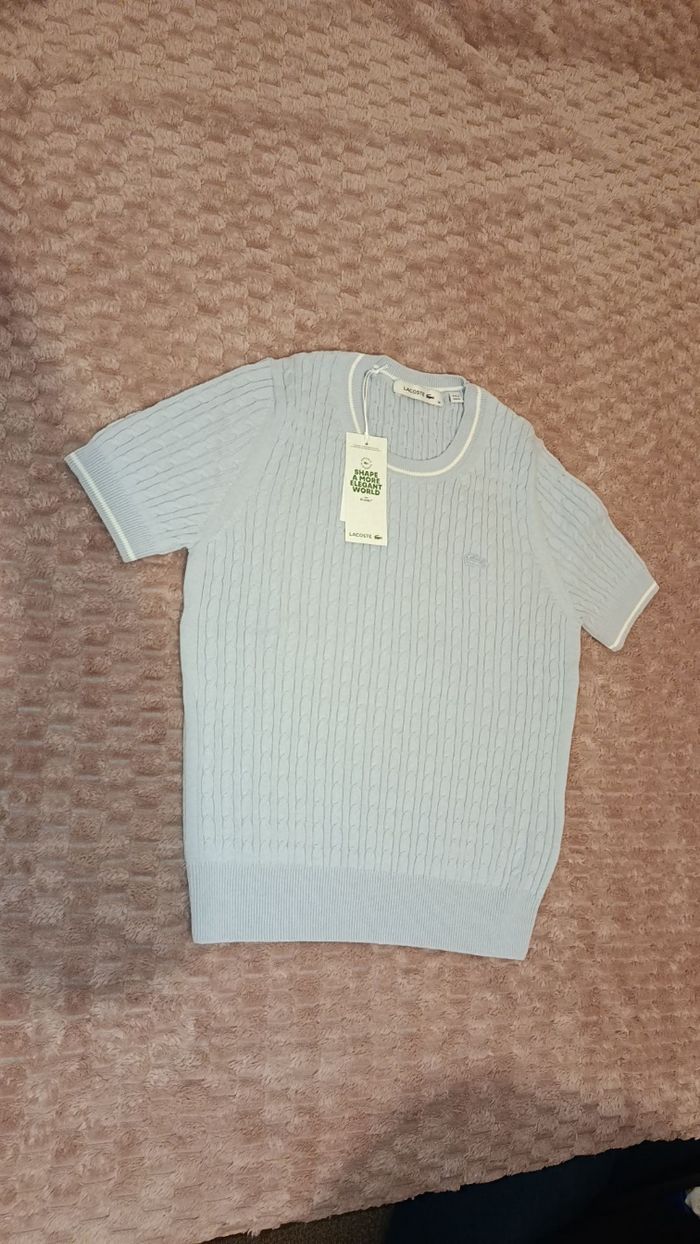 Pull torsadé lacoste manche courte - photo numéro 2