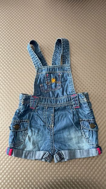 Short salopette en jean 12 mois