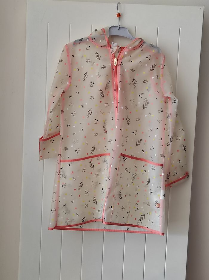 🌸 Manteau de pluie fille 8 ans – floral, transparent & rose - photo numéro 2
