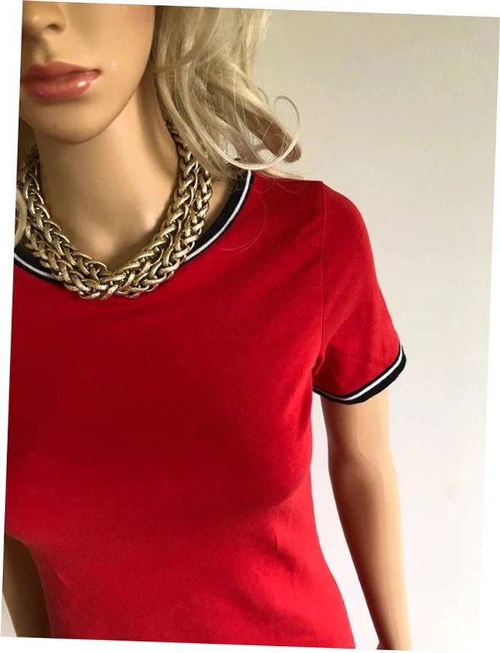 Robe rouge à manches courtes JBC taille XS bon état - photo numéro 6