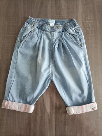 Jeans léger clair à revers 6 mois