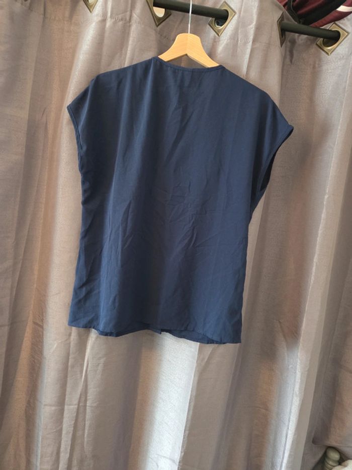 🪷 Chemisier blouse femme bleu marine - photo numéro 4
