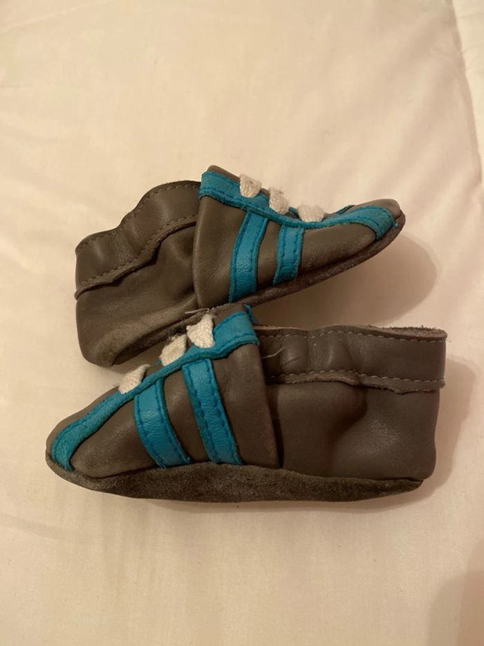 Chaussons bébé souples cuir T 19 Lappade - photo numéro 5