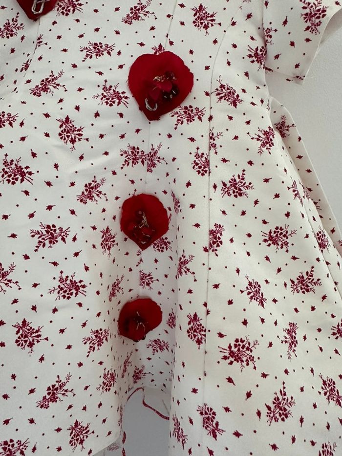 Robe de cérémonie fille blanche et rouge - photo numéro 3
