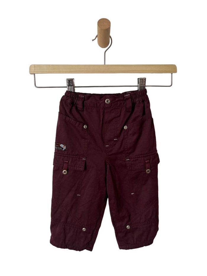 Pantalon confortable doublé couleur pourpre - Natalys 1 an (74cm)