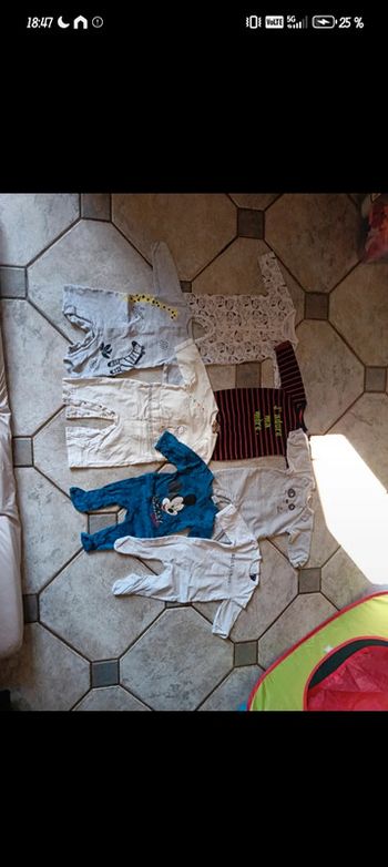 Lot 3 mois 62 cm pyjama grenouillère sans pied combinaison léger bébé