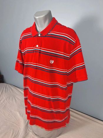 polo manche courte chaps rouge a rayures - taille 2XL - brodé (465)