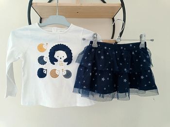 23 mois 2 ans ensemble teeshirt obaibi et jupe alphabet