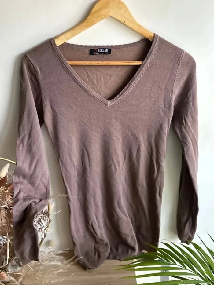 Pull taupe Morgan taille S - photo numéro 7