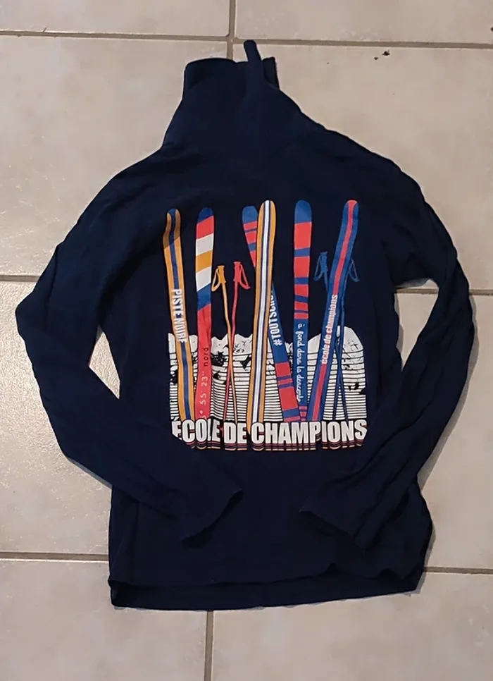 T shirt col roulé manches longues ski 12 ans