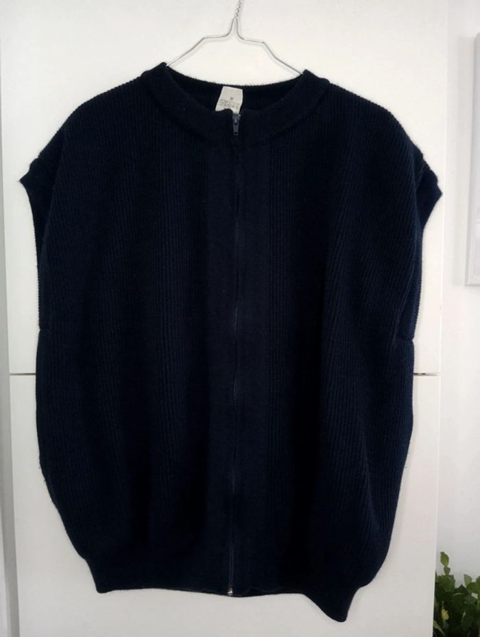 Gilet sans manches fourré marine taille 42 - photo numéro 2