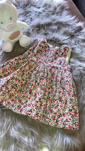 Robe fleuri style velour 6 mois