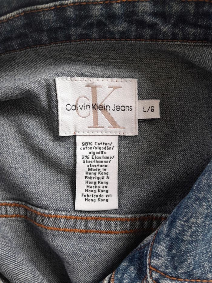Très belle veste en jean Clavin Klein jeans  mixte L modèle contractor - photo numéro 6