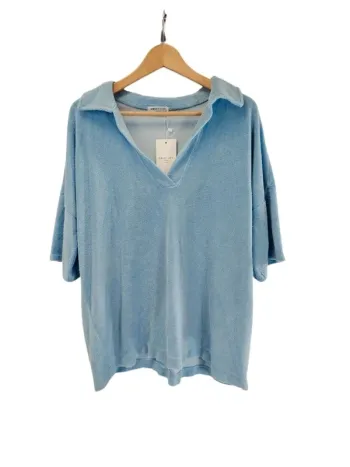 Tshirt avec col Polo Mixte en tissu éponge bleu clair - antwerp A360