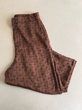 Pantalon taille haute fluide imprimé Zara M