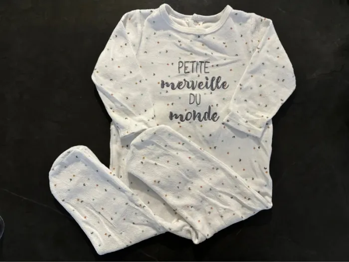 Pyjama chaud Gémo 12 mois - pois