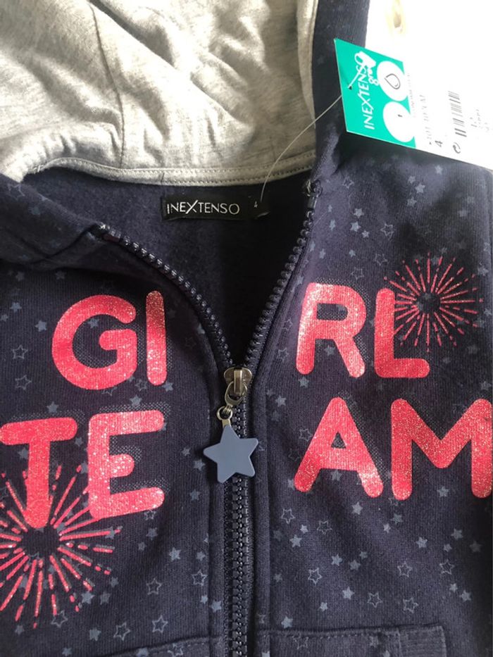Gilet zippé à capuche Neuf fille 3 ans - 4 ans - photo numéro 3