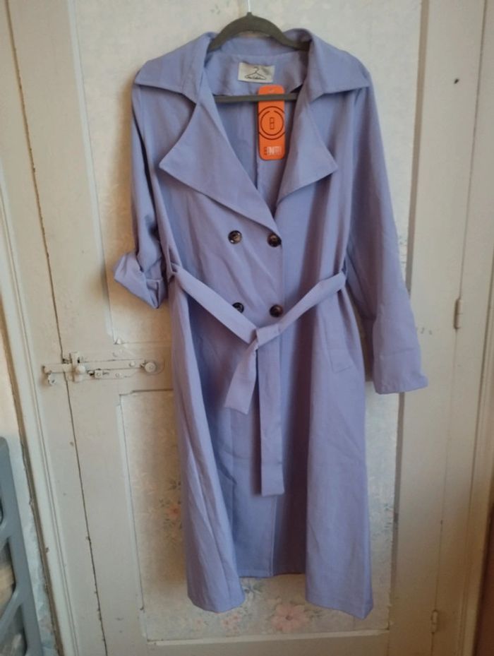 Trench long mauve taille M L
