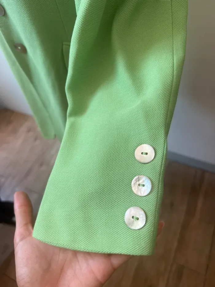 Blazer Curling – Taille 38 – Vert pomme avec épaulettes - photo numéro 4