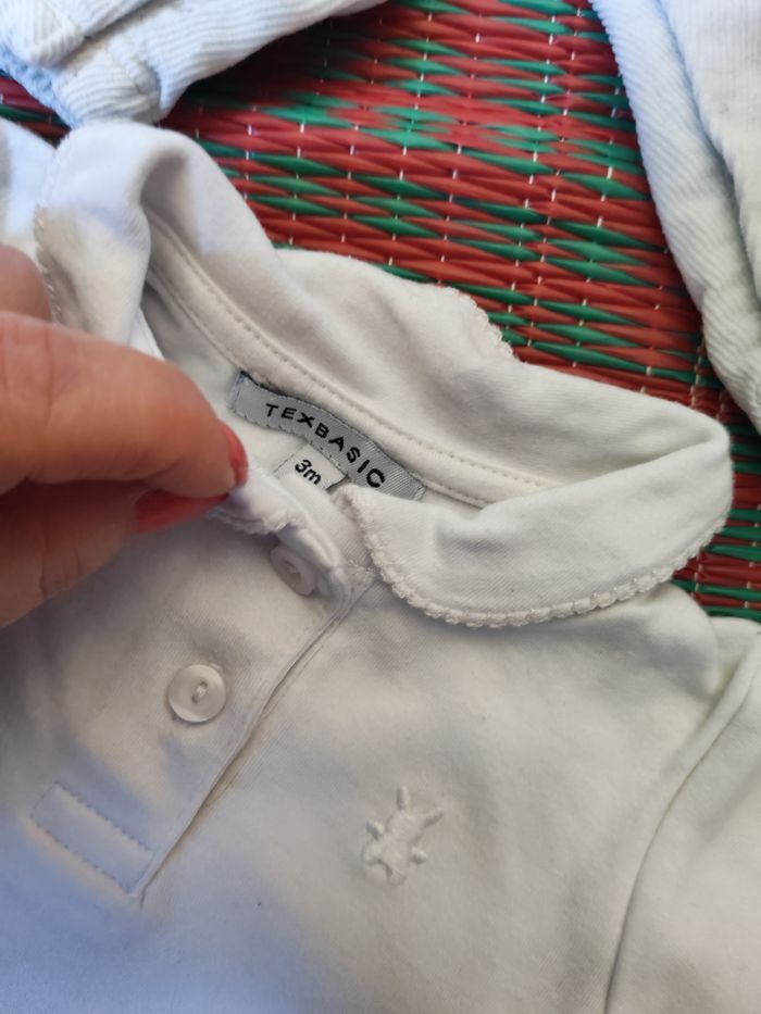 Lot de 8 vêtements bébé 3 mois couleurs blanc, beige, écru - photo numéro 4