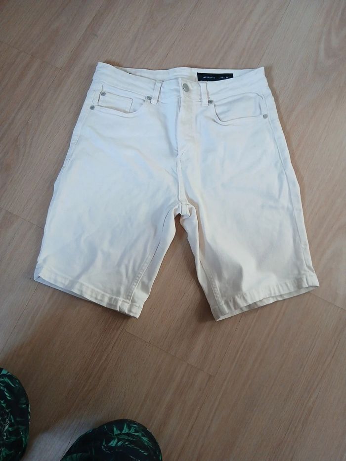 Pantalon corto vaquero color beig - photo numéro 3