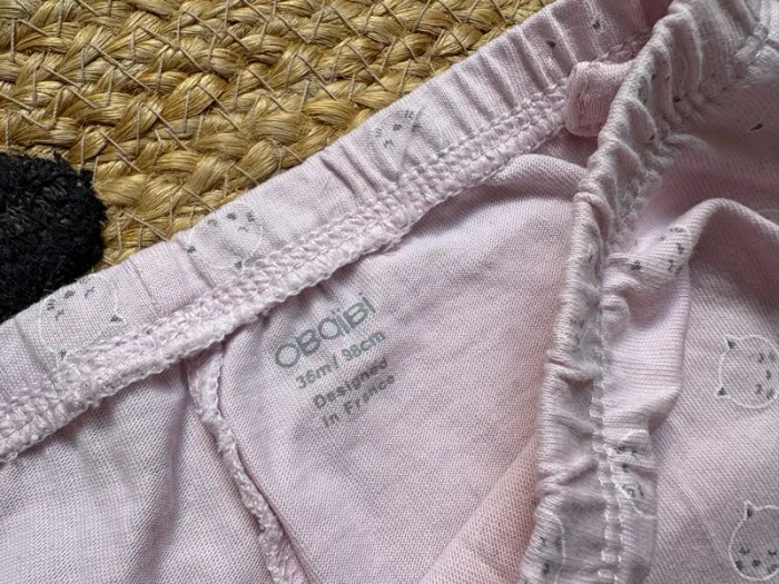 Pyjama 2 pièces blanc rose chat Obaibi 36 mois - photo numéro 9