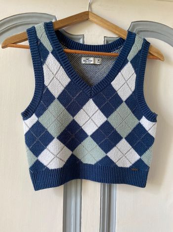 Débardeur carreaux vert et bleu Hollister taille M