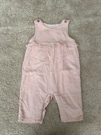 Joli salopette / combinaison sans manche en velours rose pale - boutchou - 9 mois