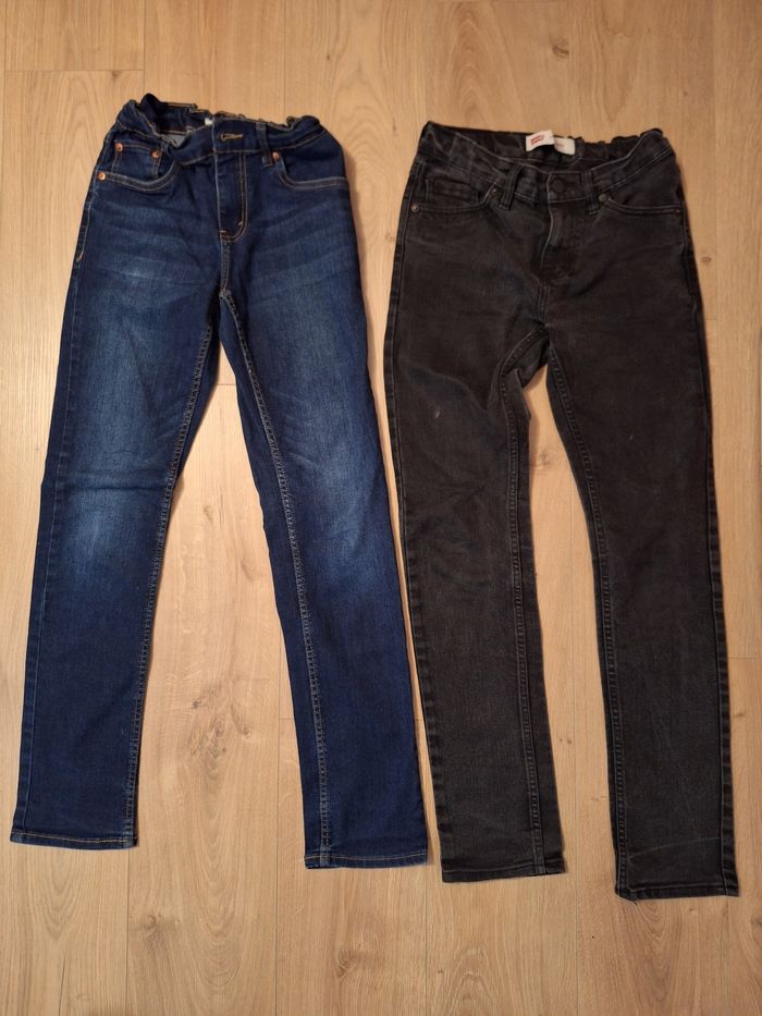 Jeans Levi's 510 skinny noir  jeans Levi's 512 slim taper bleu 14 ans