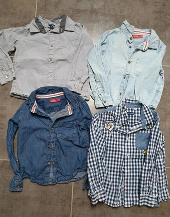 Lot de 4 chemises manches longues garçon taille 5 ans très bon état