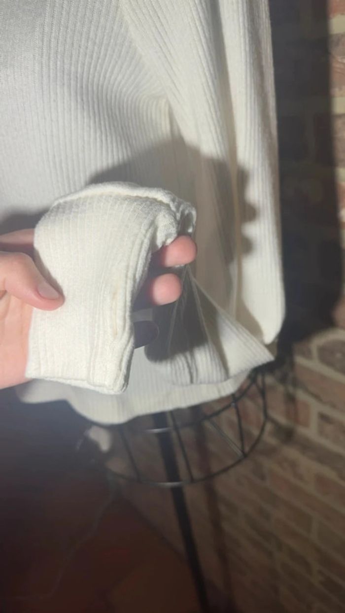 Haut a longues manches bouffantes blanc Stradivarius Taille S / 36 - photo numéro 8