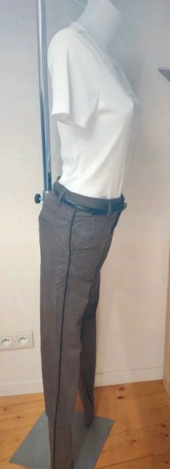 🌺pantalon chino marron bande noire Promod 38🌺