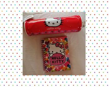Lot écolier Hello kitty trousse rouge et carnet