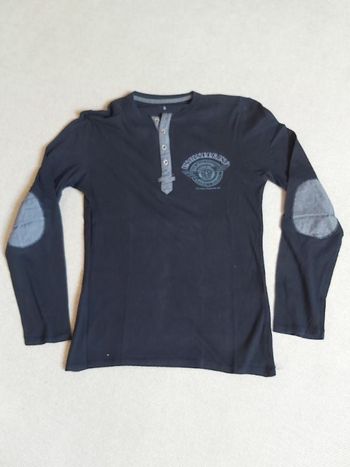 Tee-shirt manches longues bleu marine T.S - Celio